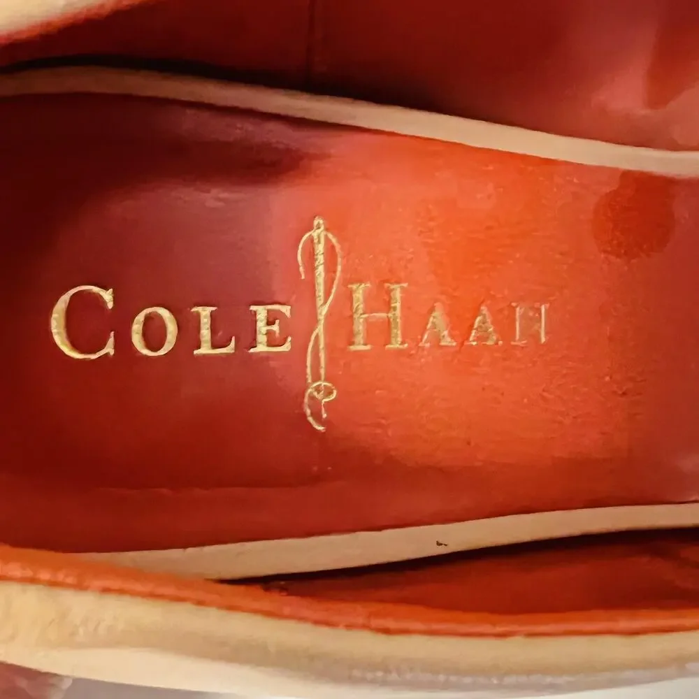 Cole Haan Sandals Womens 7 Beige Leather Strappy Vtg Air Wedge Heel Shoes